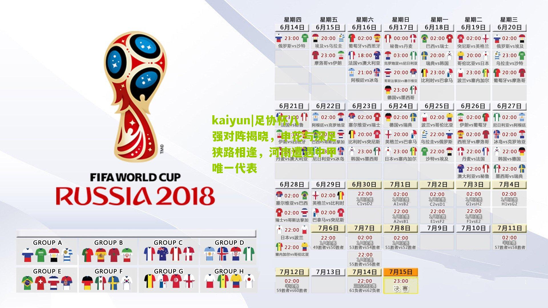 足协杯八强对阵揭晓，申花与深足狭路相逢，河南遭遇中甲唯一代表